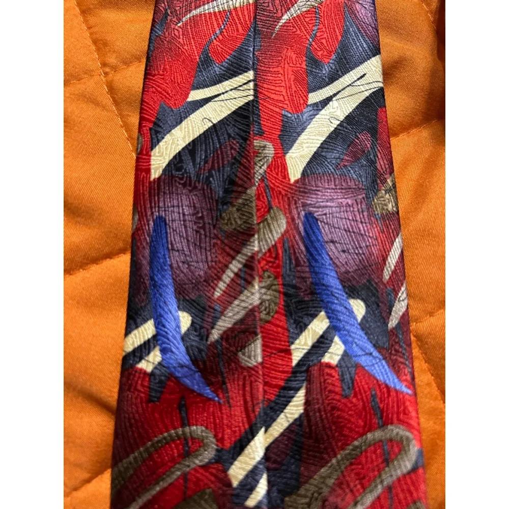 J. Garcia Men’s Zoot Collection Fifty-Four 100% Silk Red Blue